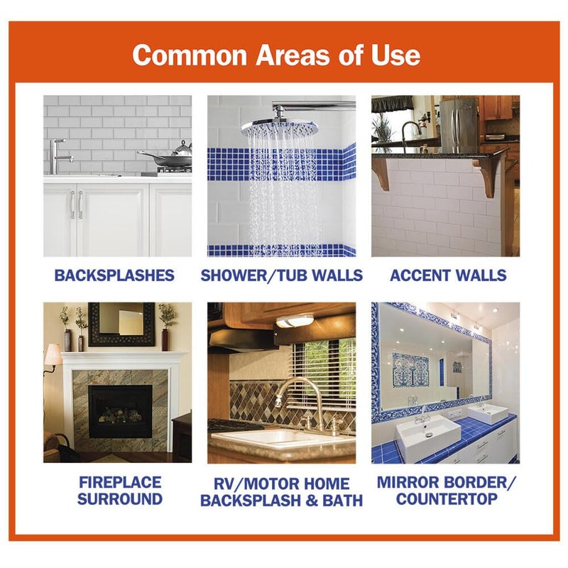 MusselBound Adhesive Tile Mat with Spacers - Easy  Mess-Free Wall Tile Installation for Backsplashes  Shower Walls  and More (15 sq.ft. per Roll)  White - Image 3